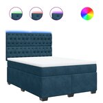 vidaXL Sommier à lattes de lit et matelas bleu 140x200 cm velours
