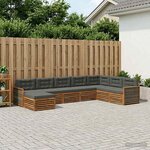 vidaXL Ensemble de canapés d'extérieur 8 Pièces Naturel et Anthracite