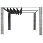 vidaXL Tonnelle et toit Résine tressée 300x300x200cm Gris / anthracite