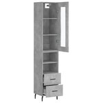 vidaXL Buffet haut Gris béton 34 5x34x180 cm Bois d'ingénierie