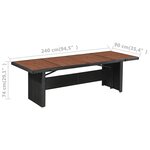 vidaXL Ensemble à manger d'extérieur 9Pièces coussins résine tressée noir