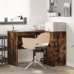vidaXL Bureau d'angle en chêne fumé 102x88x75 cm en bois d'ingénierie