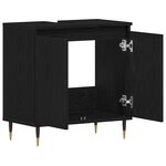 vidaXL Meuble Sous Lavabo Chêne noir 58 x 33 x 60 cm Bois d'ingénierie