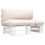vidaXL Canapé de jardin palette avec coussins sable Pinède