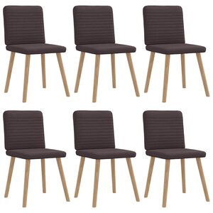 vidaXL Chaises à manger lot de 6 marron foncé tissu