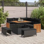 vidaXL Ensemble de canapé de jardin avec coussin 8 Pièces Noir