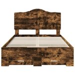 vidaXL Cadre de lit Chêne fumé 120 x 190 cm Bois d'ingénierie