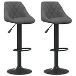 vidaXL Tabourets de bar lot de 2 gris foncé velours