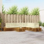 vidaXL 8 pc Ensemble de canapés d'extérieur Naturel et Crème