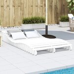 vidaXL Chaise longue blanc 205x110x31 5 cm bois massif de pin