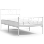 vidaXL Cadre de lit métal sans matelas avec pied de lit blanc 80x200cm