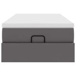 VidaXL Cadre de lit ottoman avec matelas gris 90x200 cm similicuir