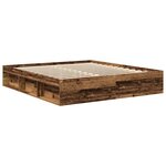vidaXL Cadre de lit sans matelas vieux bois 200x200 cm bois ingénierie