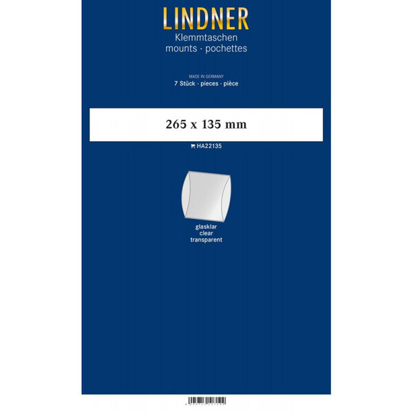 Bandes double soudure 265 x 135 mm pour blocs  carnets de timbres. Fond - Transparent