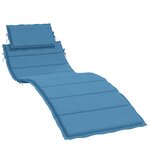vidaXL Coussin de chaise longue bleu mélangé 186x58x4 cm tissu