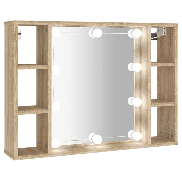 vidaXL Armoire de miroir avec LED Chêne sonoma 76x15x55 cm