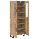 vidaXL Haut Armoire 2 Pièces Chêne artisanal Bois Aggloméré et Verre