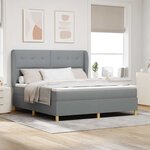 vidaXL Lit à ressorts avec matelas gris foncé 90x190 cm Gris clair
