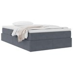 vidaXL Lit avec rangement et matelas Gris foncé 120 x 190 cm Velours
