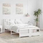 vidaXL Cadre de lit Blanc 120 x 200 cm Bois massif en pin