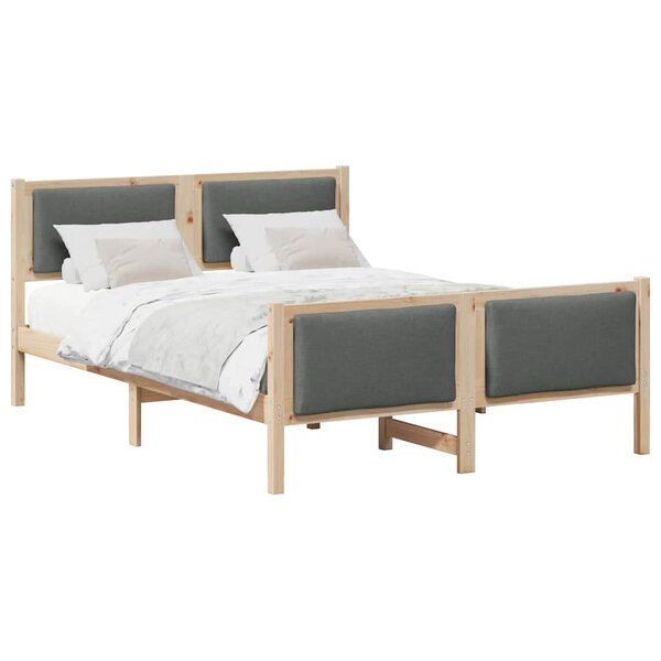 vidaXL Cadre de lit avec tête de lit Gris foncé 140 x 190 cm tissu