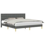 vidaXL Cadre de lit avec tête de lit Gris foncé 180 x 200 cm Tissu