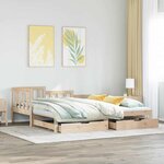 vidaXL Lit de jour avec gigogne et tiroirs sans matelas 90x190 cm