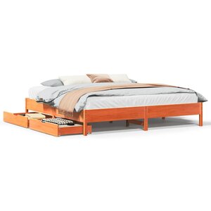 vidaXL Cadre de lit sans matelas cire marron 180x200cm bois pin massif