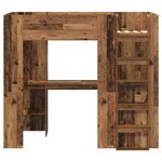 vidaXL Cadre de lit superposé avec bureau Bois ancien 90 x 200 cm