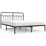 vidaXL Cadre de lit métal sans matelas avec tête de lit noir 183x213cm