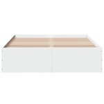 vidaXL Cadre de lit blanc 135x190 cm bois d'ingénierie