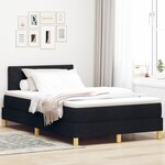 vidaXL Lit à ressorts et matelas noir 120x200 cm en tissu