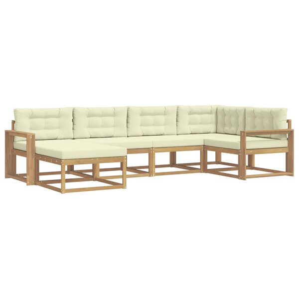 vidaXL Ensemble de canapés d'extérieur 5 pc Blanc et crème Polyester
