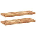 vidaXL Étagères flottantes 2 Pièces 80x30x4 cm acacia massif à l'huile