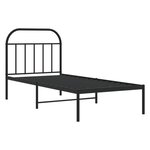 vidaXL Cadre de lit métal sans matelas avec tête de lit noir 80x200 cm