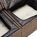 vidaXL Salon de jardin avec coussins 5 Pièces marron résine tressée