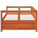 vidaXL Lit de jour sans matelas cire marron 90x200 cm bois pin massif