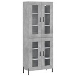 vidaXL Buffet haut Gris béton 69 5x34x180 cm Bois d'ingénierie