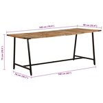 vidaXL Table à dîner 180x90x75 cm bois de manguier massif
