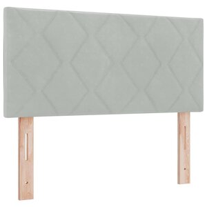 vidaXL Tête de lit Montage mural Géométrique Gris clair 90 cm Velours