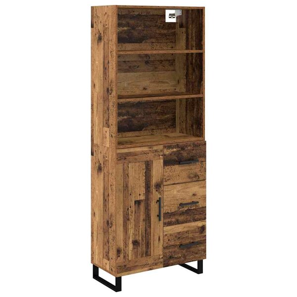 vidaXL Haut Armoire Bois ancien 69 5 x 34 x 180 cm Bois d'ingénierie