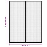 vidaXL Rideaux de porte anti-insectes 2 Pièces et aimants noir 230x160 cm