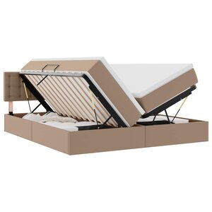 vidaXL Lit avec rangement et LED avec matelas Cappuccino 200 x 200 cm