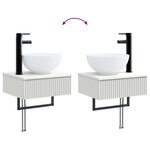 vidaXL Basin de lavage mural Blanc 40 x 35 x 39 cm Bois d'ingénierie