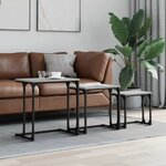 vidaXL Tables basses gigognes 3 Pièces sonoma gris bois d'ingénierie