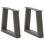 vidaXL Pieds de table basse en forme de V  2 pièces  anthracite  30 x (30-31 3) cm  acier
