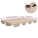 vidaXL Toit de rechange de balançoire beige 150/130x105/70 cm