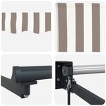 vidaXL Store rétractable manuel avec LEDs Gris clair et blanc