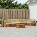 vidaXL Ensemble de canapés d'extérieur 7 Pièces Naturel et Beige