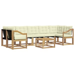 vidaXL Ensemble de canapés d'extérieur 8 pc Blanc et crème